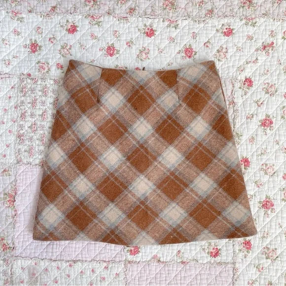 Brown tartan mini skirt - Picture 1 of 2